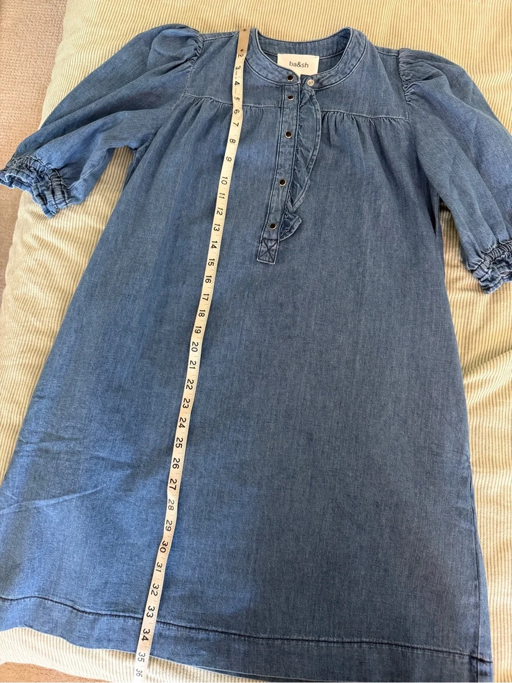 ba&sh denim puff-sleeve dress - Picture 4 of 9